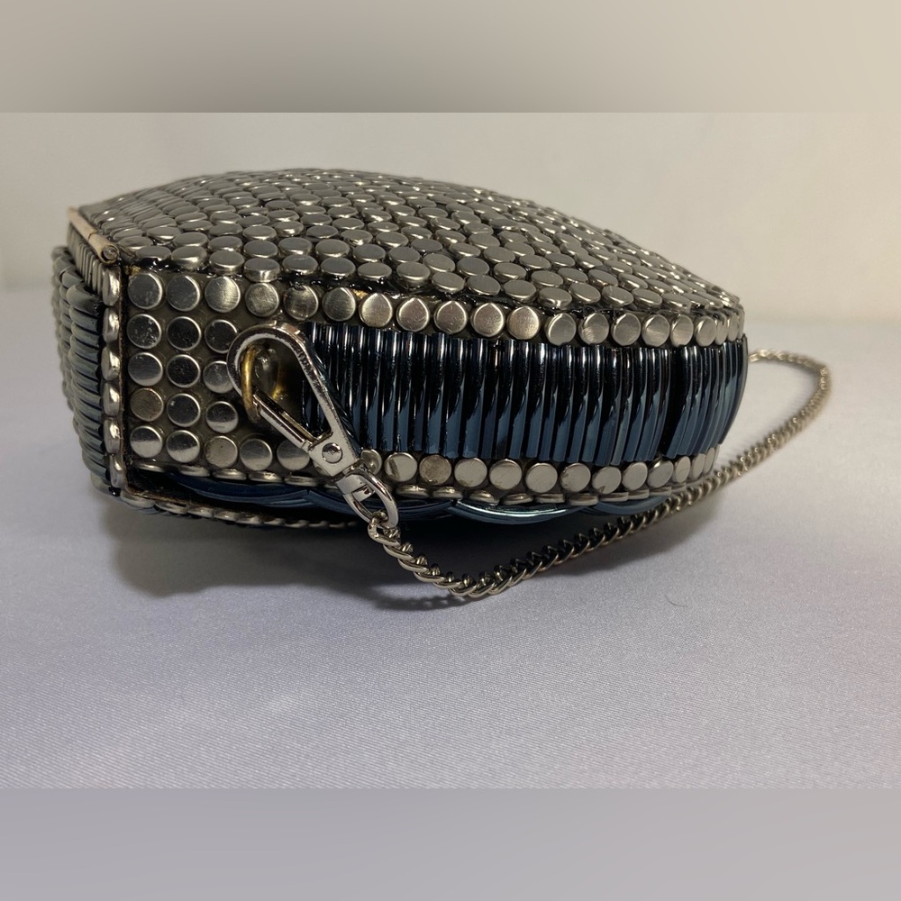 🔥SALE Ramla ~ Gorgeous Artisan Handcrafted Bag Silver Blue Black & Brass Tones ✨ - Picture 12 of 15